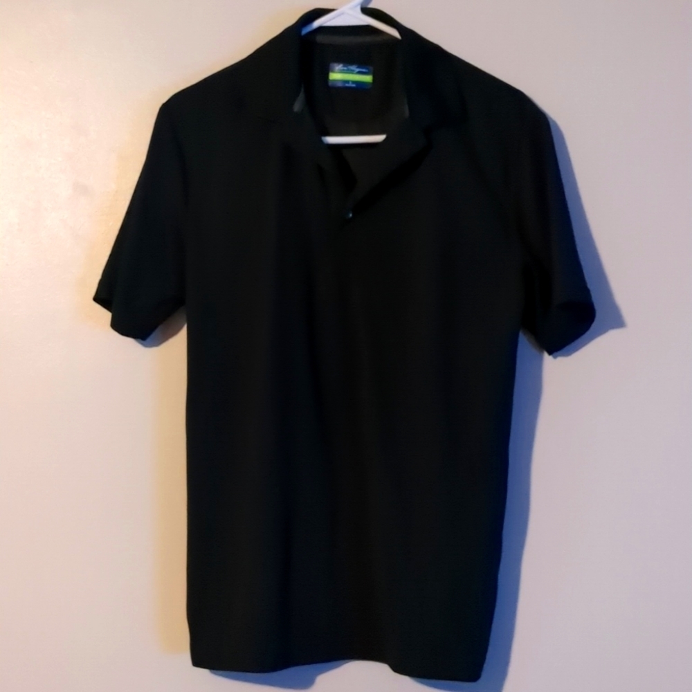Women's Black Short Sleeve Polo